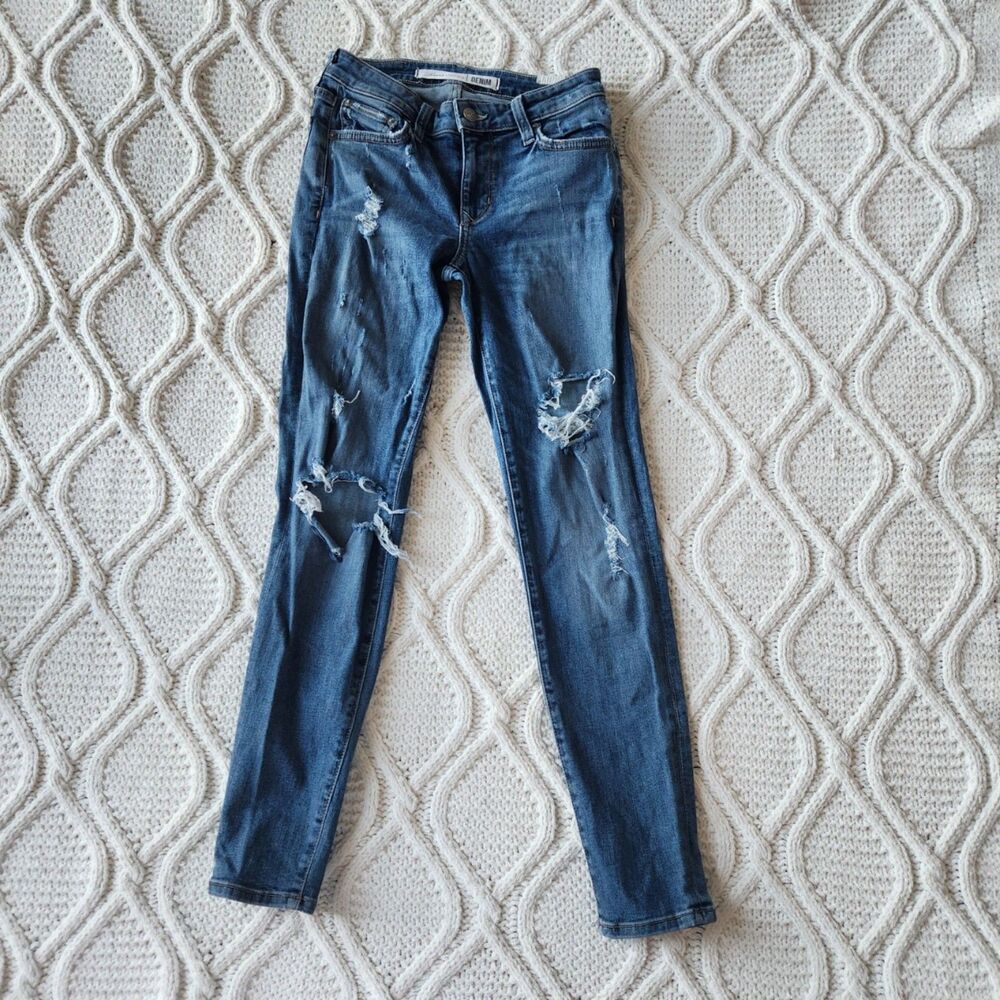 Lovers & Friends Mid Rise Distressed Skinny Jeans Size 25